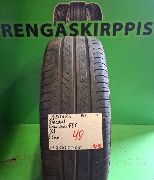 205/55R16 GT Radial Champiro FE1 91V kesä 5,5mm / 3P32