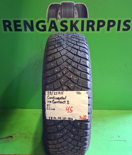 175/65R15 Continental IceContact 3 88T nasta 6,5mm / 3V22