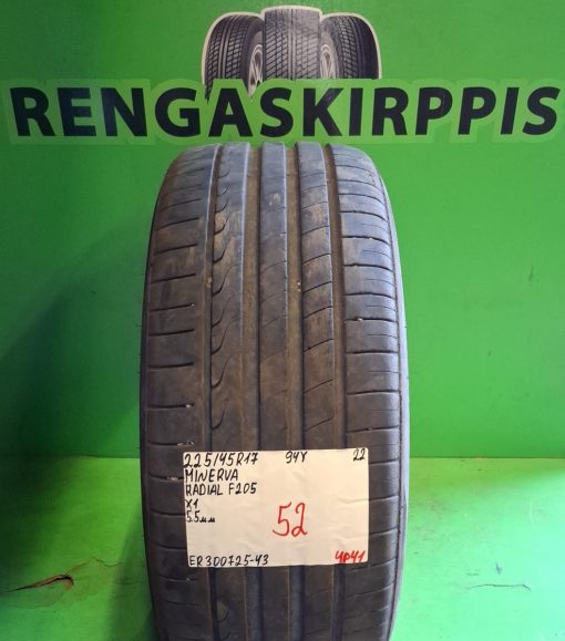 225/45R17 Minerva Radial F205 94Y kesä 5,5mm / 4P41