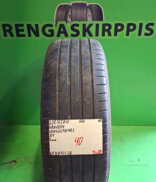 205/55R16 Hankook Ventus Prime 3 91H kesä 5mm / 4V33