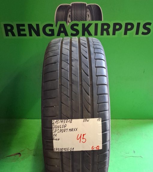 215/45R18 Dunlop SP Sport Maxx 89W kesä 6mm / 6-12