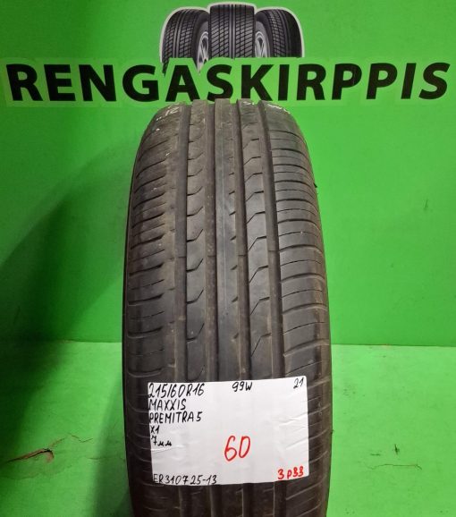 215/60R16 Maxxis Premitra 5 99W kesä 7mm / 3P33