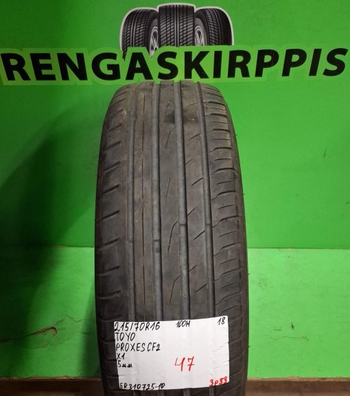 215/70R16 Toyo Proxes CF2 100H kesä 5mm / 3P33