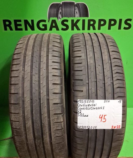 195/55R16 Continental ContiEcoContact 5 87H kesä 5-5,5mm / 3P33