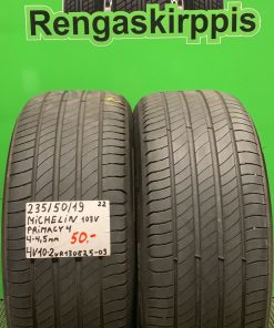 235/50R19 Michelin Primacy 4 103V kesä 4-4,5mm / 4V10-2