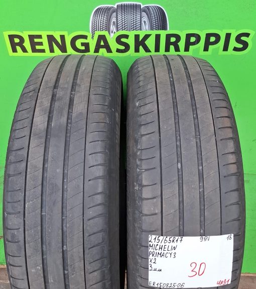 215/65R17 Michelin Primacy 3 99V kesä 3mm / 4P31