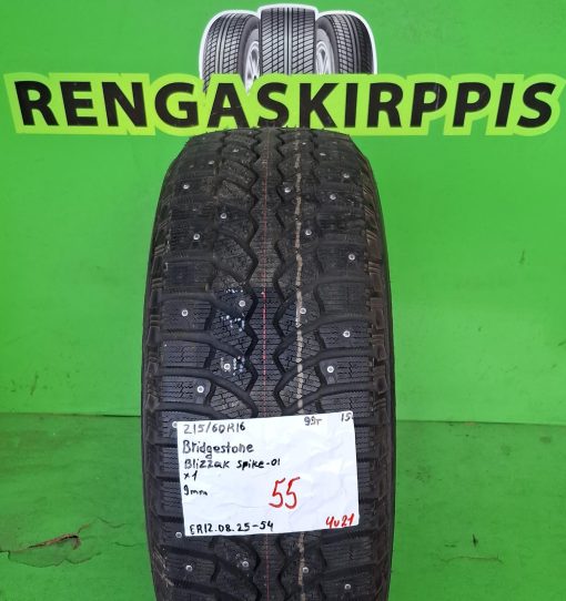 215/60R16 Bridgestone Blizzak Spike 01 99T nasta 9mm / 4V21
