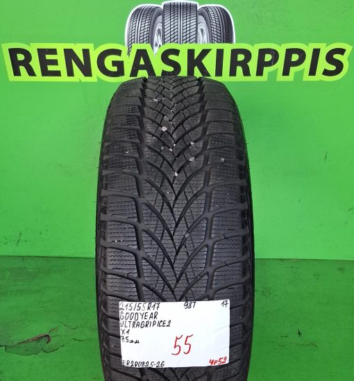215/55R17 GoodYear UltraGrip Ice 2 98T kitka 7,5mm / 4P52