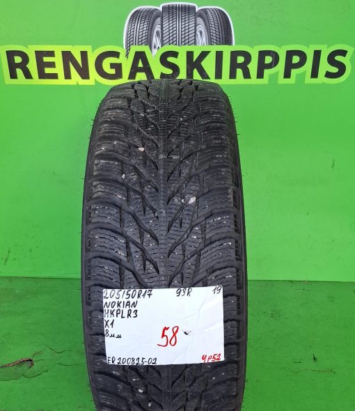205/50R17 Nokian HKPL R3 93R kitka 8mm / 4P52