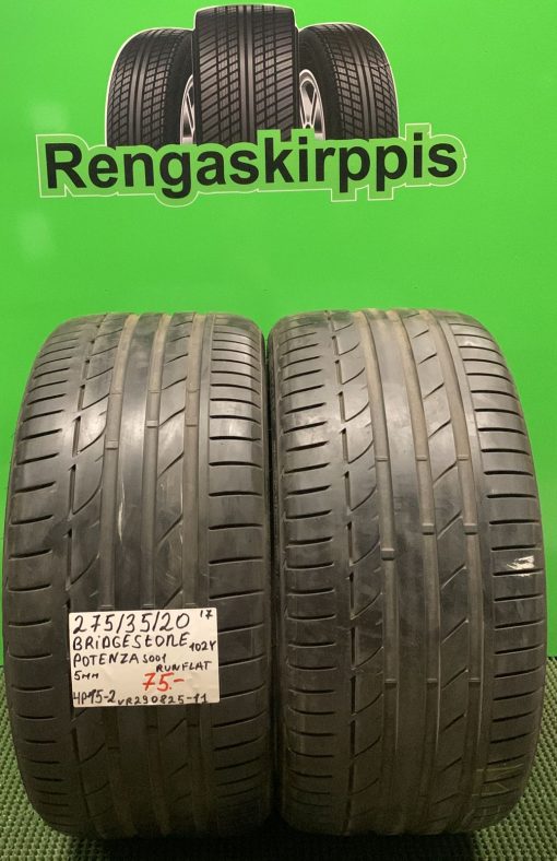 275/35R20 Bridgestone Potenza S001 102Y Runflat kesä 5mm / 4P15-2