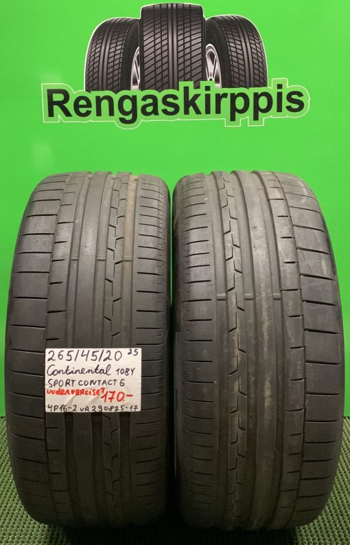 265/45R20 Continental SportContact 6 108Y kesä uudenveroiset / 4P16-2
