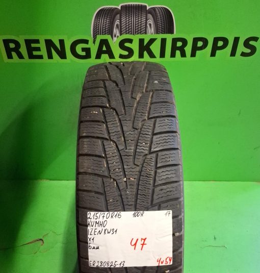 215/70R16 Kumho IZen KW31 100R kitka 6mm / 4V54
