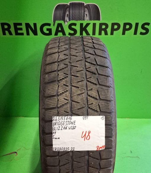 225/55R16 Bridgestone Blizzak WS80 99T kitka 5mm / 3P13