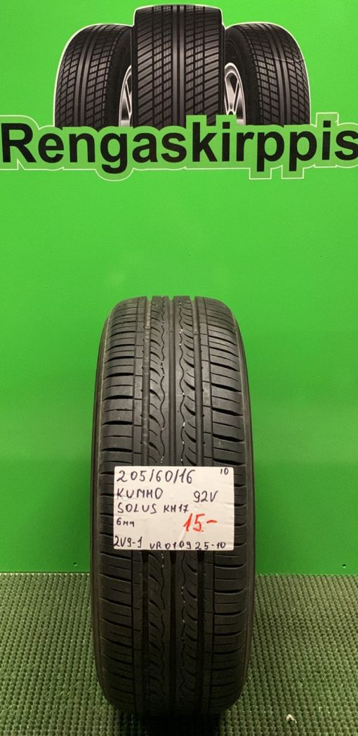 205/60R16 Kumho Solus KH17 92V kesä 6mm / 2V9-1