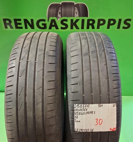 215/65R16 Hankook Ventus Prime 3 98H kesä 3mm / 4V24