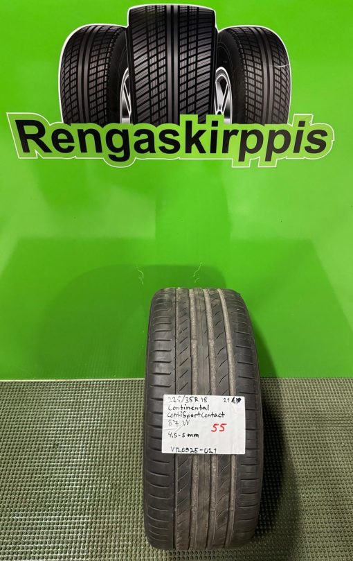 225/35R18 Continental ContiSportContact 87W kesä 4,5-5mm / 4V13-3