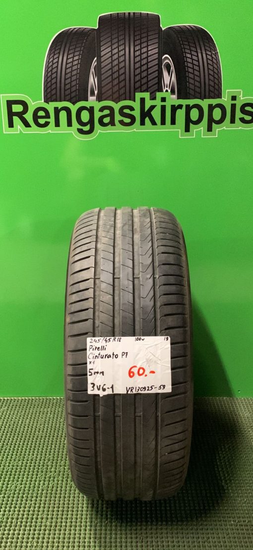 245/45R18 Pirelli Cinturato P7 100V kesä 5mm / 3V6-1