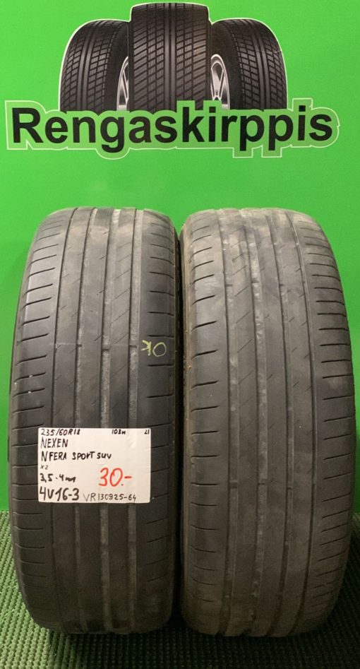 235/60R18 Nexen NFera Sport Suv 103H kesä 3,5-4mm / 4V16-3
