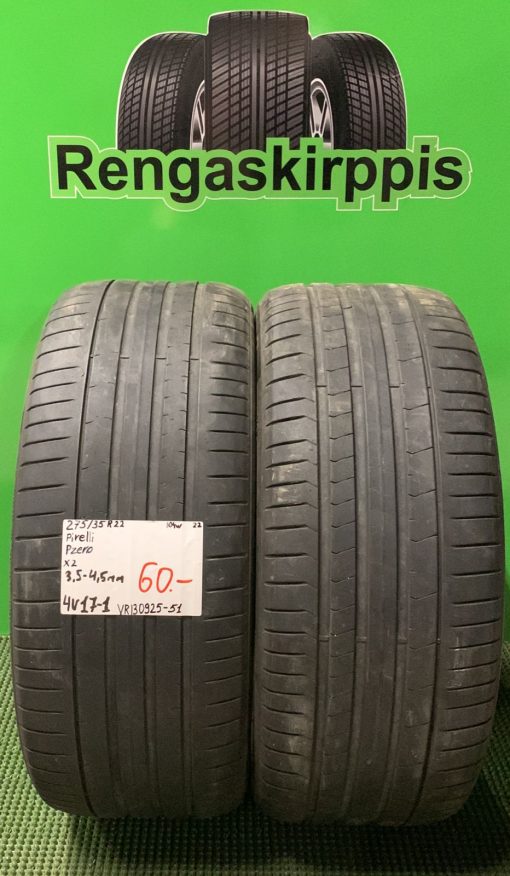 275/35R22 Pirelli PZero 104W kesä 3,5-4,5mm / 4V17-1
