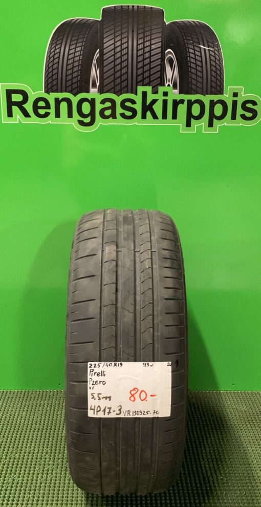 225/40R19 Pirelli PZero 93V kesä 5,5mm / 4P17-3