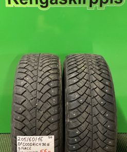 205/60R16 BFGoodrich G-Force 96Q nasta uudenveroiset / 4V15-3