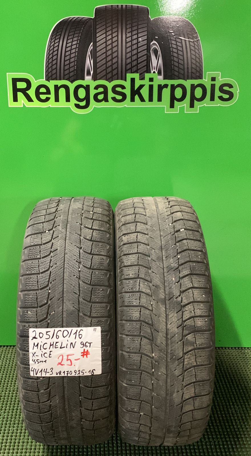 205/60R16 Michelin X-Ice 96T kitka 4,5mm # / 4V14-3