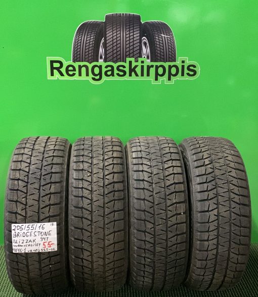 205/55R16 Bridgestone Blizzak 94T kitka uudenveroiset / 4V16-1