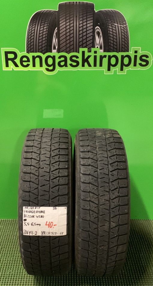 195/65R15 Bridgestone Blizzak WS80 95T kitka 5,5-6mm / 3V14-2