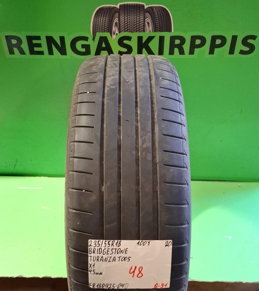 235/55R18 Bridgestone Turanza T005 100Y kesä 4,5mm / 6-31