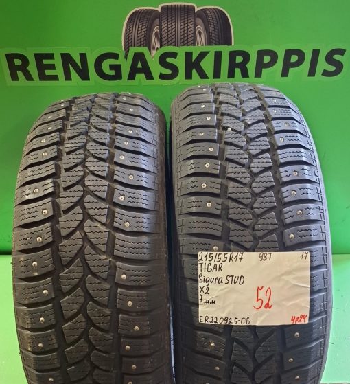 215/55R17 Tigar Sigura Stud 98T nasta 7mm / 4P24