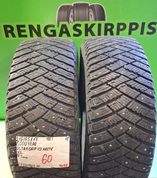 215/55R17 GoodYear UltraGrip Ice Arctic 98T nasta 8-9mm / 4P43