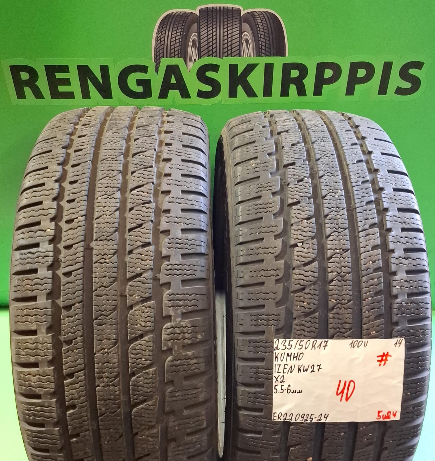 235/50R17 Kumho IZen KW27 100V kitka 5,5-6mm # / 5V24