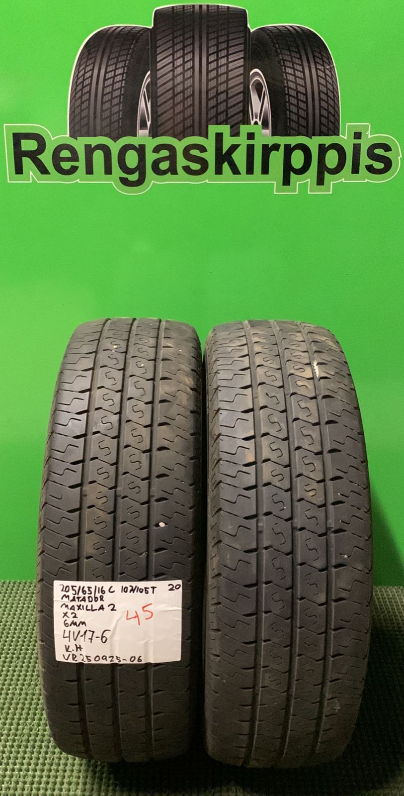 205/65R16C Matador Maxilla 2 107/105T kesä 6mm / 4V17-6