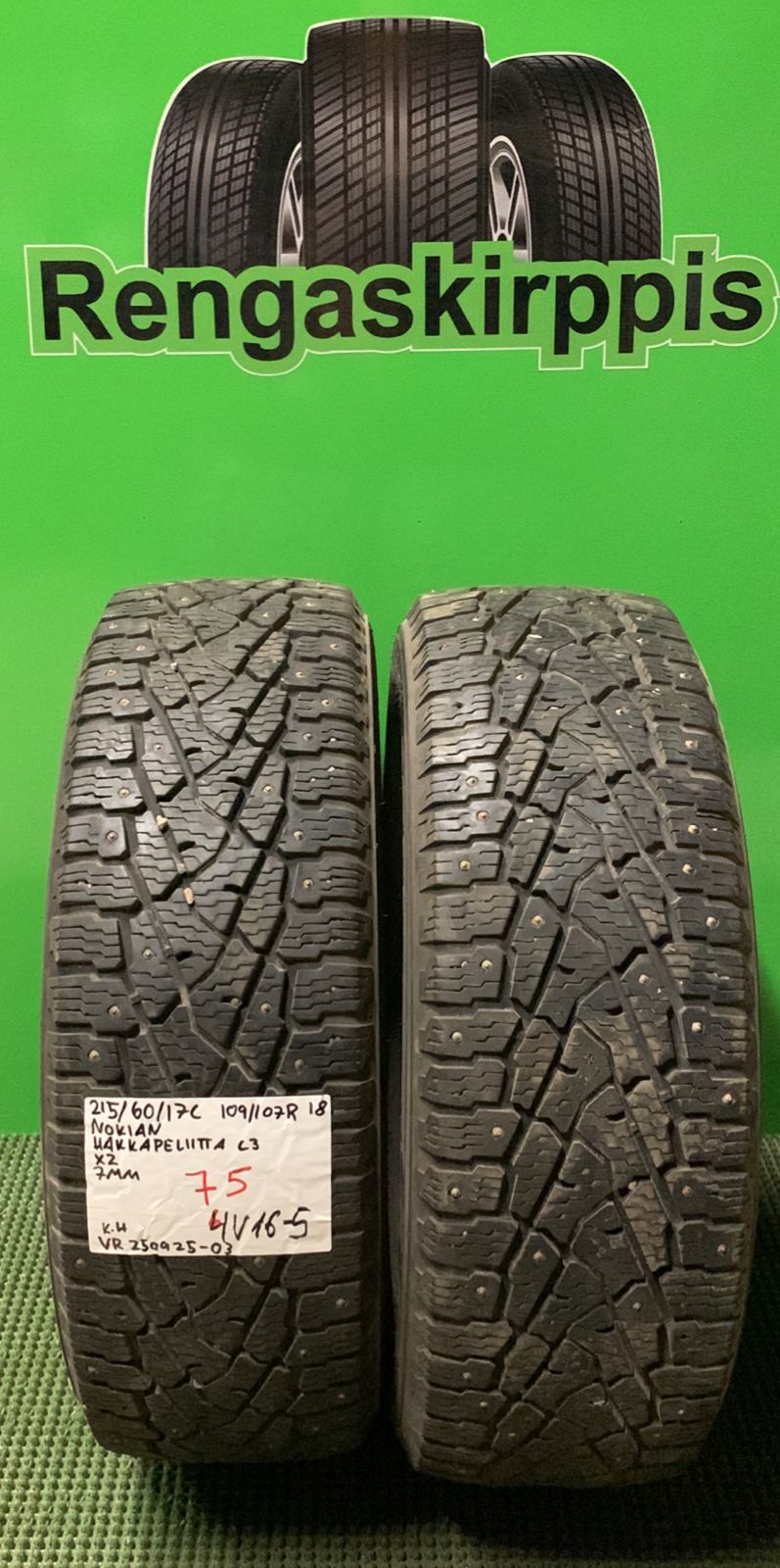215/60R17C Nokian HKPL C3 109/107R nasta 7mm / 4V16-5