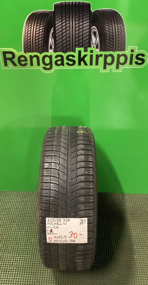 215/55R17 Michelin X-Ice 98H kitka 3,5mm / 4V15-3