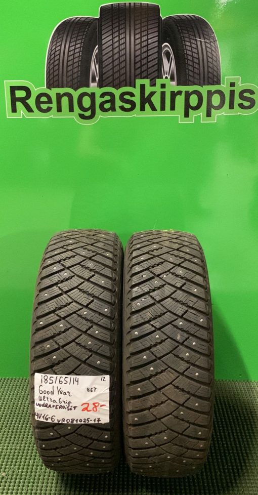 185/65R14 GoodYear UltraGrip 86T nasta uudenveroiset / 4V16-6