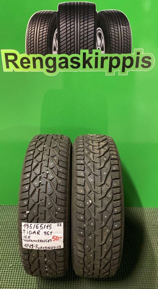 195/65R15 Tigar Ice 95T nasta uudenveroiset / 1P11-3