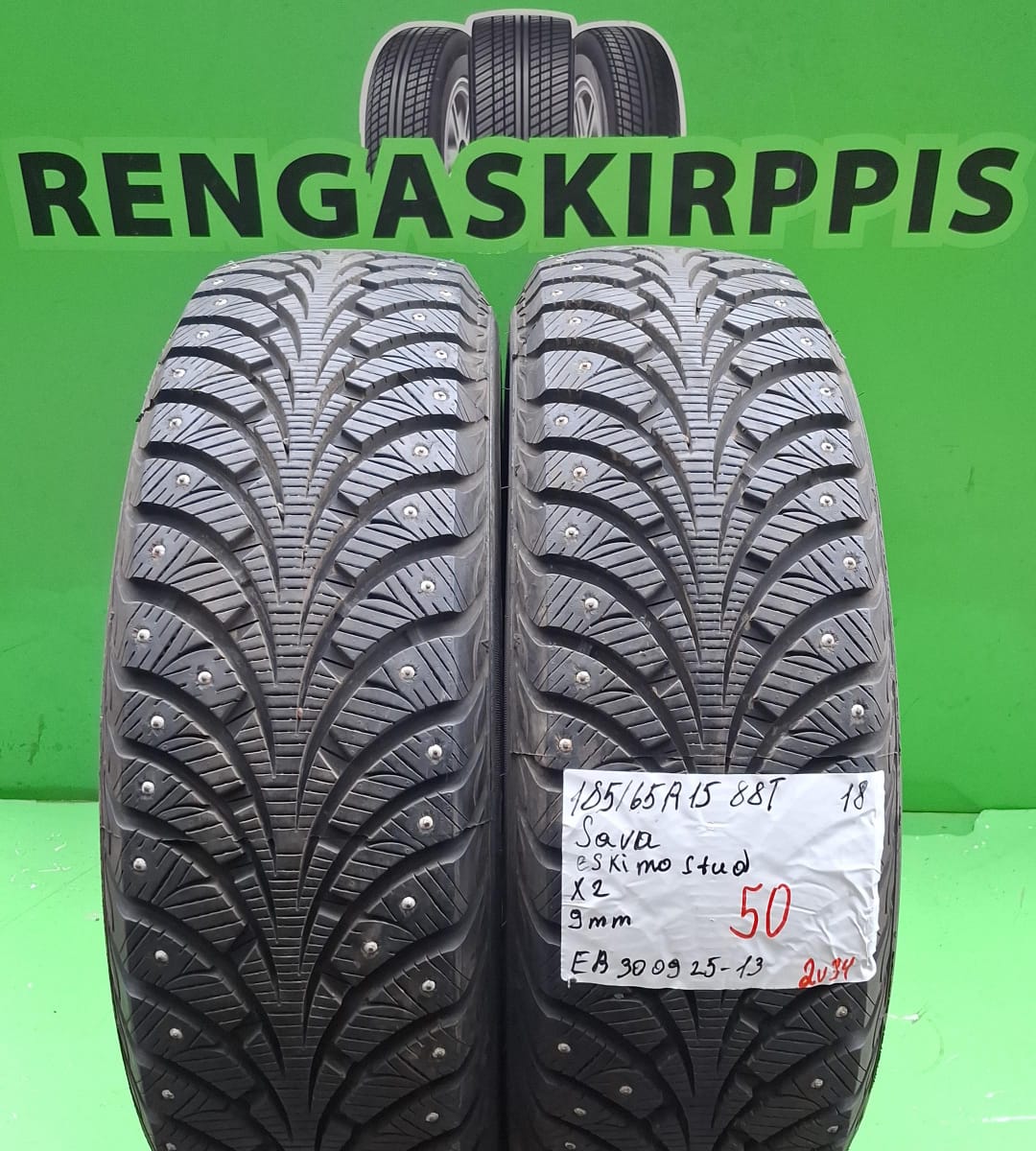 185/65R15 Sava Eskimo Stud 88T nasta 9mm / 2V34