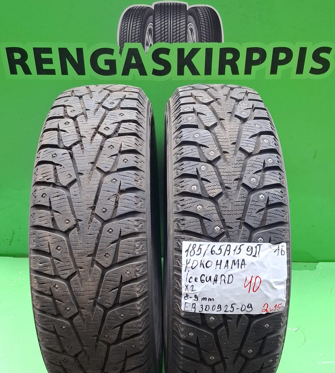 185/65R15 Yokohama IceGuard 92T nasta 8-9mm / 2V15