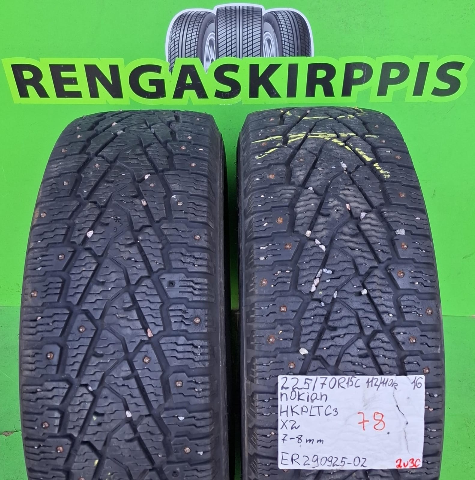 225/70R15C Nokian HKPL C3 112/110R nasta 7-8mm / 2V30