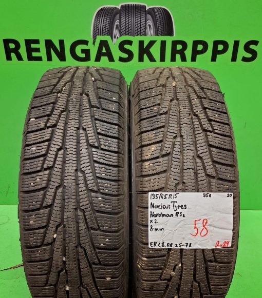 195/65R15 Nokian Nordman RS2 95R kitka 8mm / 2V24