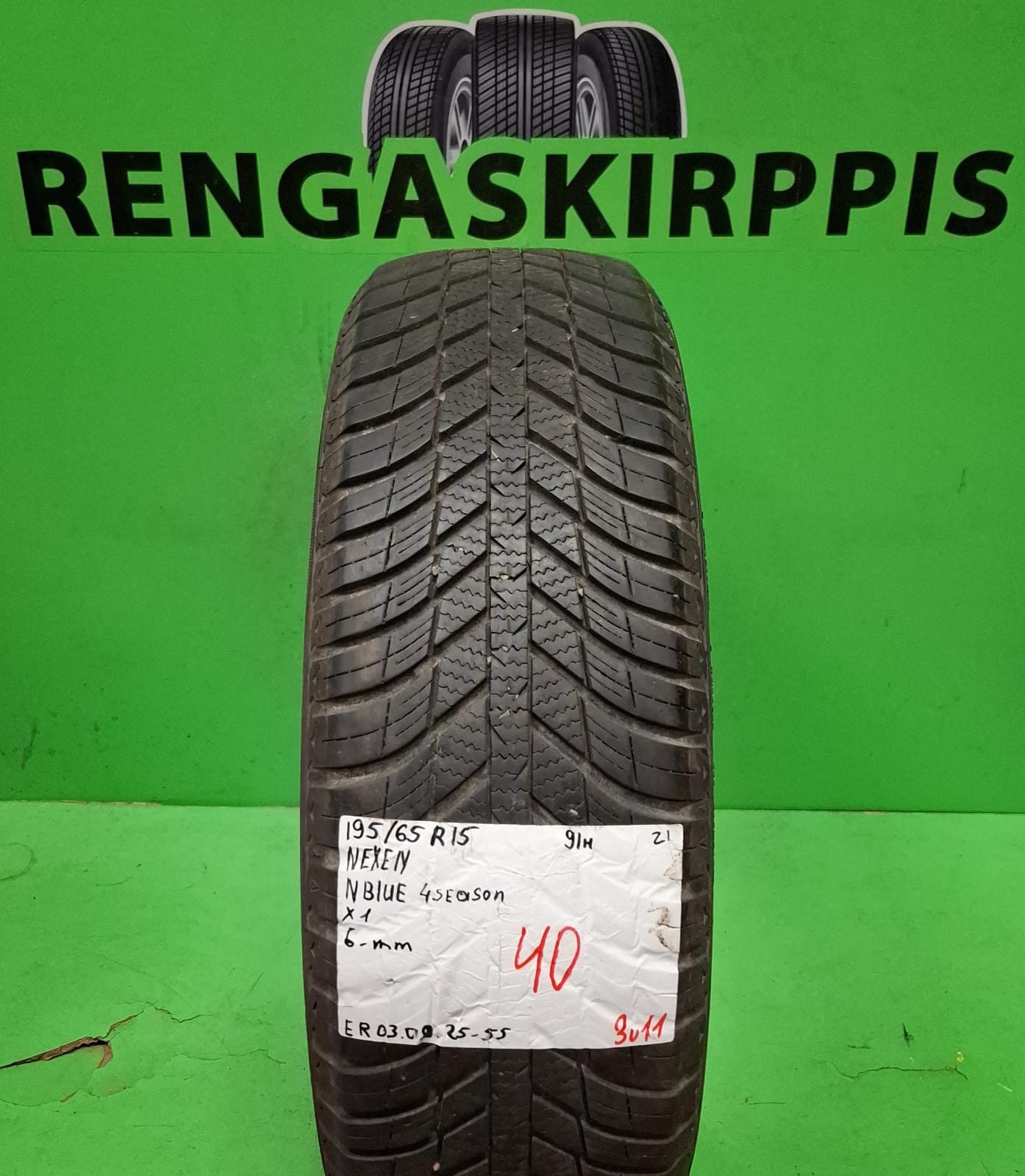195/65R15 Nexen NBlue 4 Season 91H kitka 6mm / 3V11