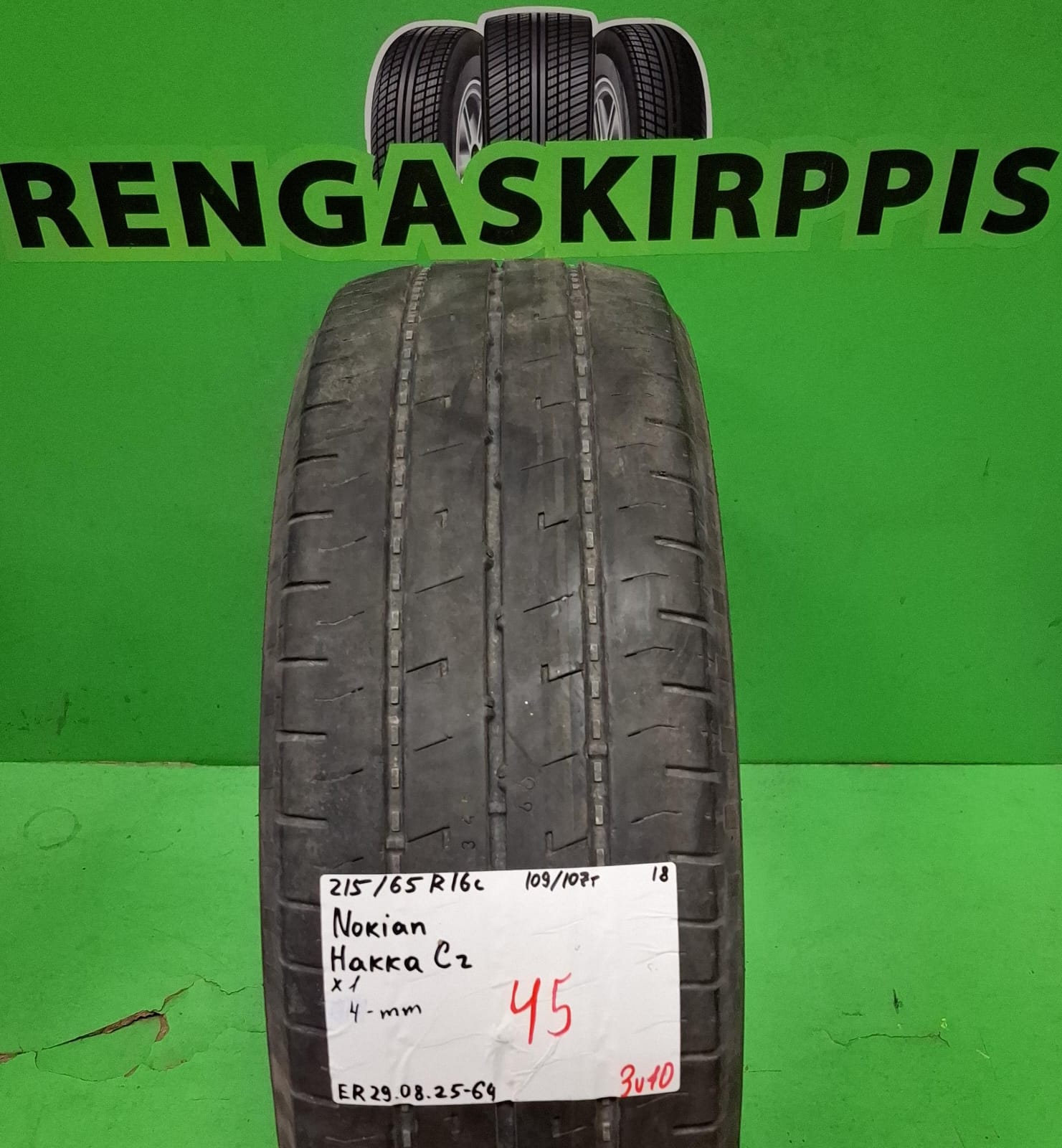 215/65R16C Nokian Hakka C2 109/107T kesä 4mm / 3V10