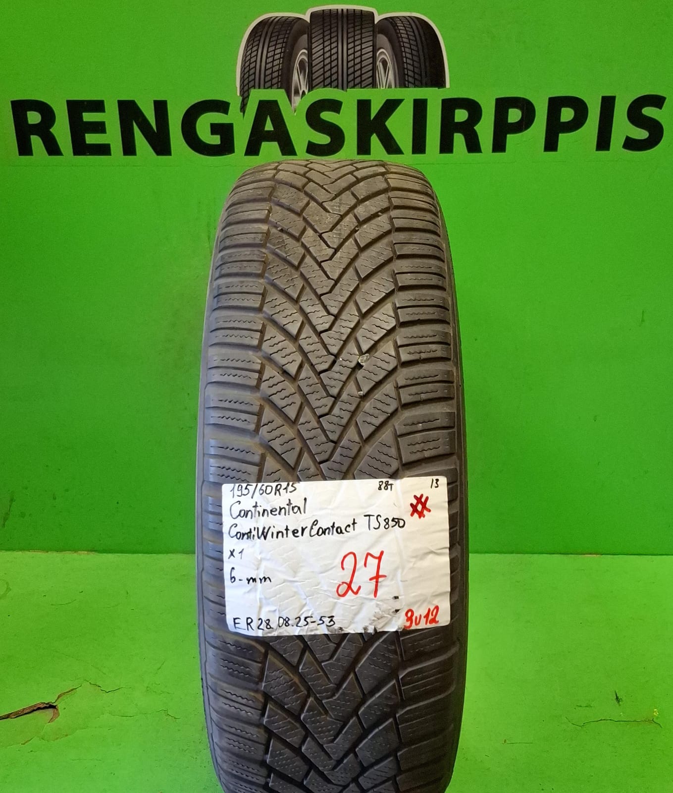 195/60R15 Continental ContiWinterContact TS850 88T kitka 6mm # / 3V12
