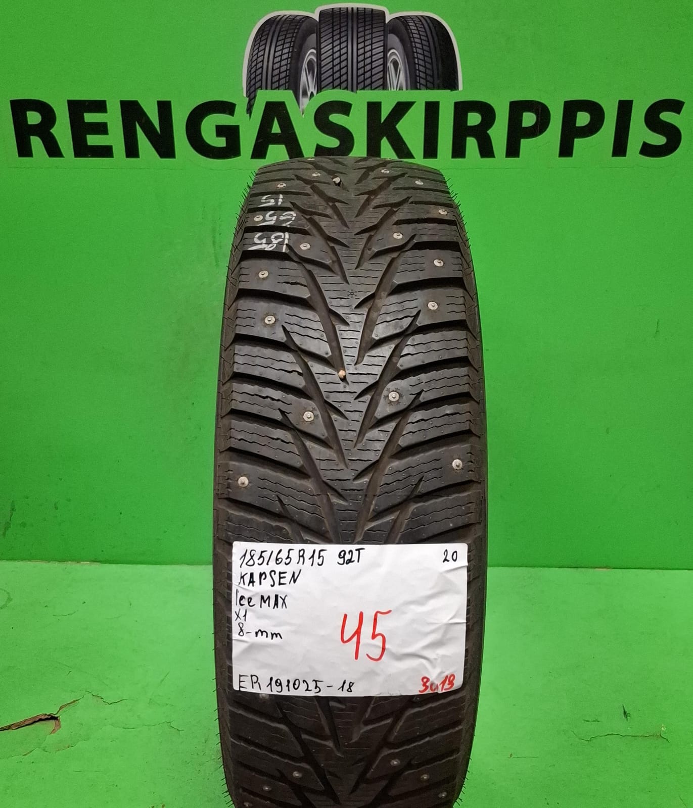 185/65R15 Kapsen Ice Mix 92T nasta 8mm / 3V13