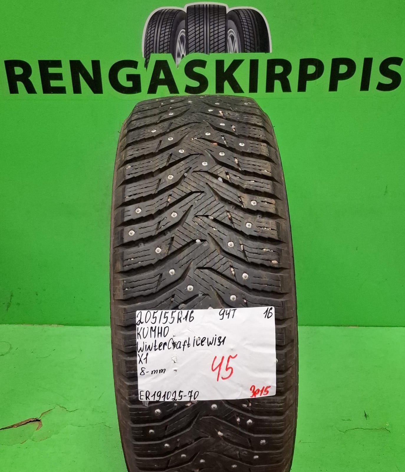 205/55R16 Kumho WinterCraft Ice Wi31 94T nasta 8mm / 3P15