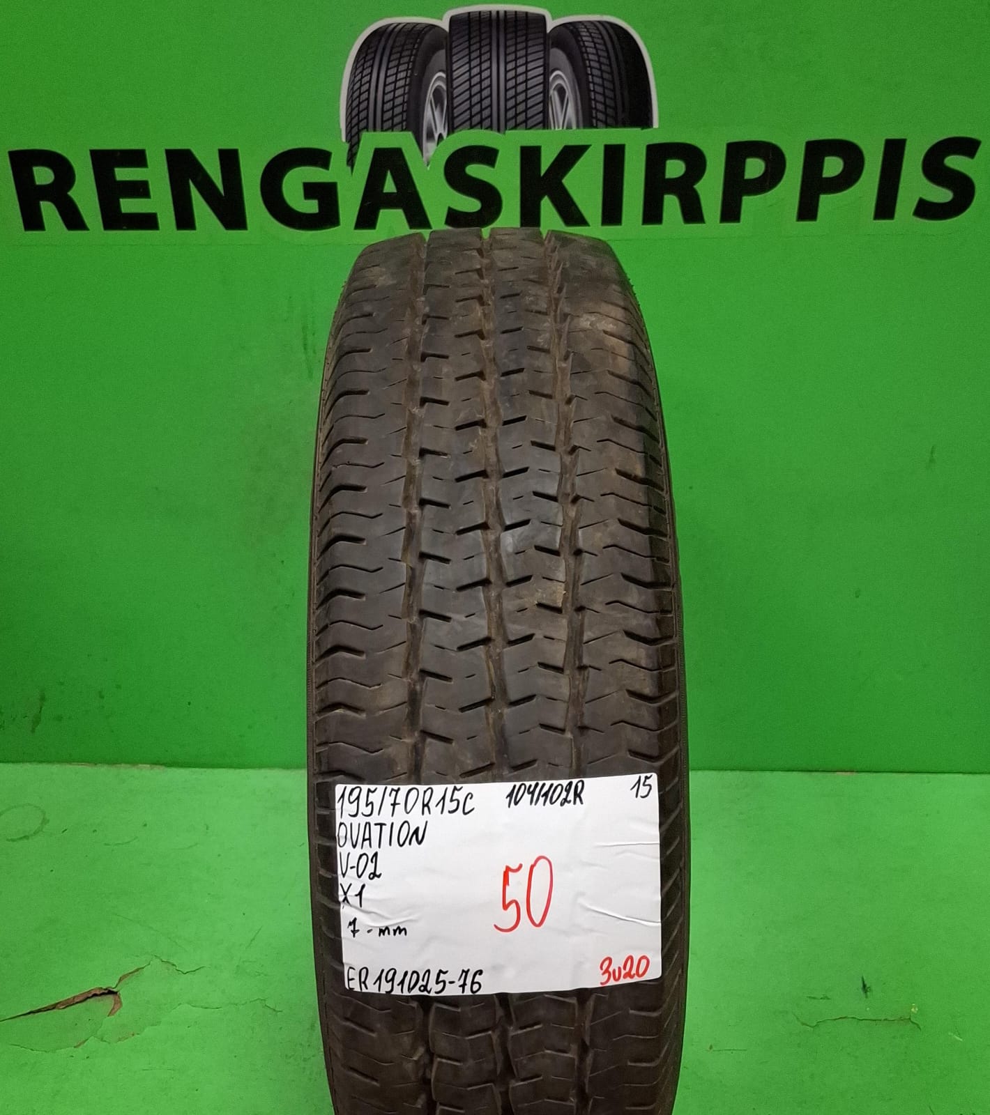 195/70R15C Ovation V-02 104/102R kesä 7mm / 3V20