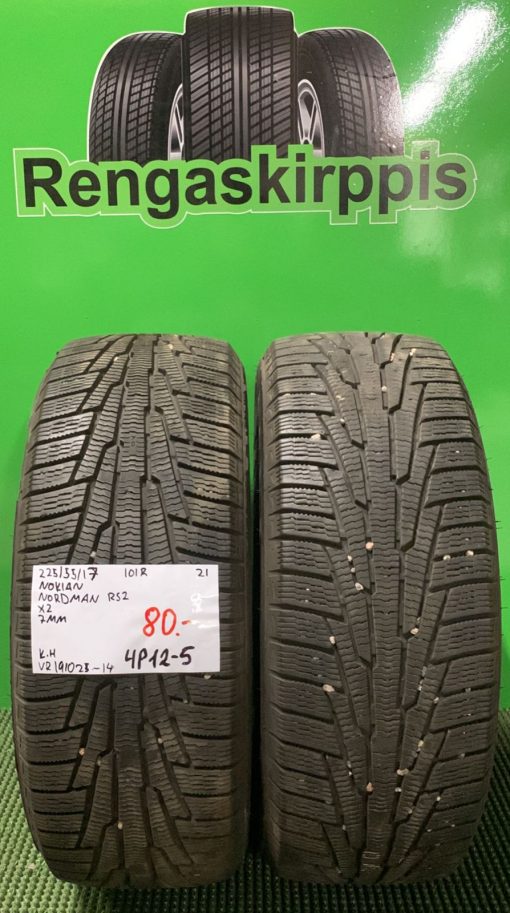 225/55R17 Nokian Nordman RS2 101R kitka 7mm / 4P12-5