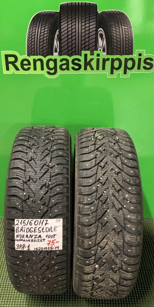 215/60R17 Bridgestone Noranza 100T nasta uudenveroiset / 3P8-1