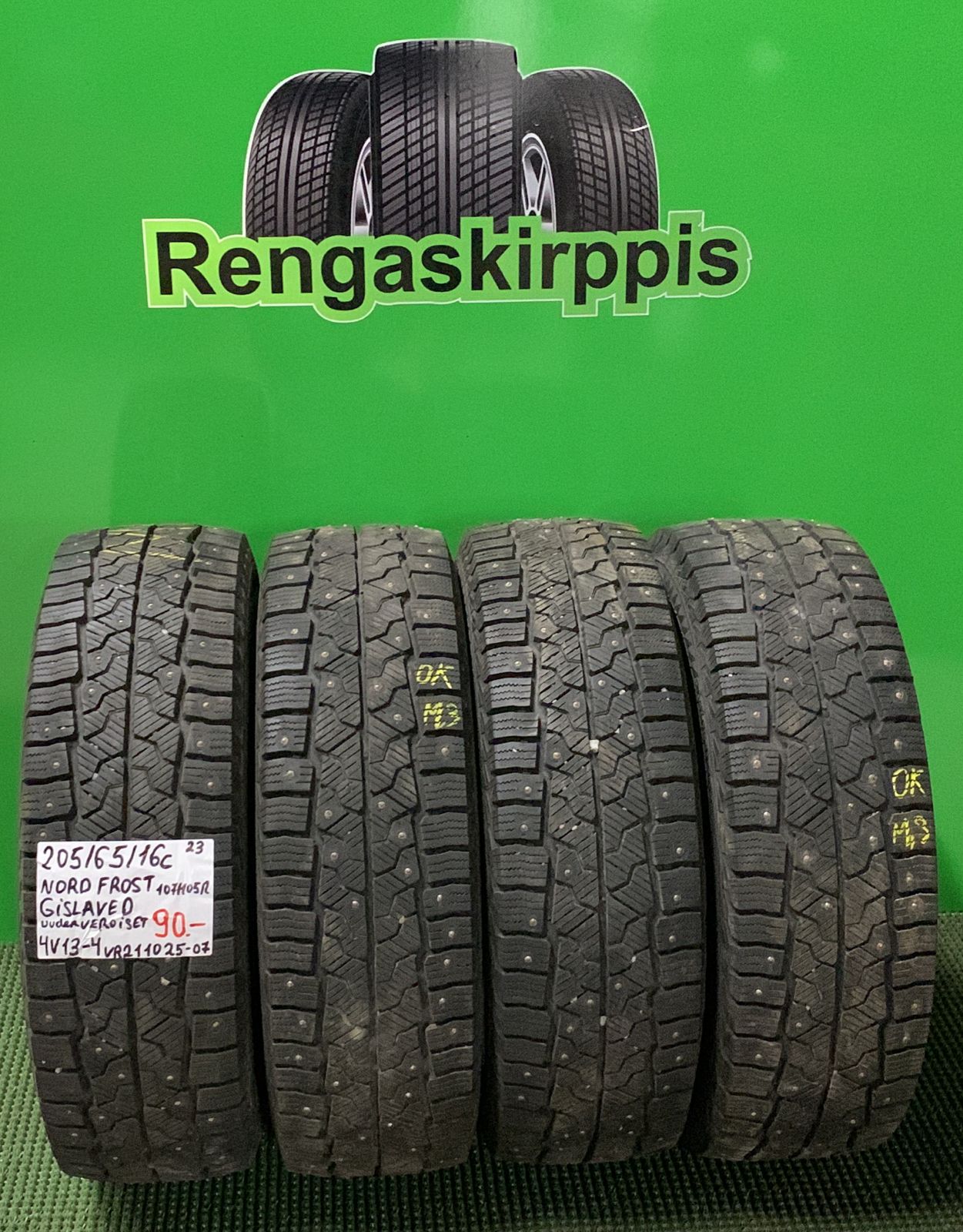 205/65R16C Gislaved NordFrost 107/105R nasta uudenveroiset / 4V13-4